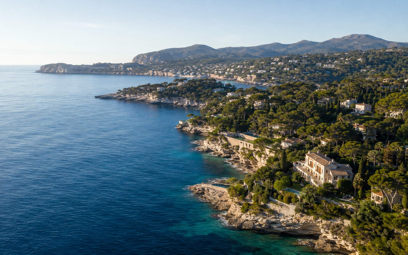 The French Riviera coastline seen from above